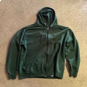 athletic zip up hoodie xl green